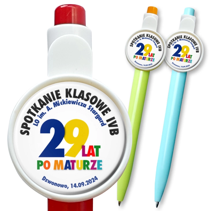 przypinka długopis Spotkanie klasowe IVB LO Stargard