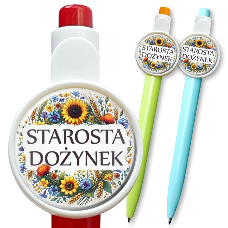 przypinka długopis Starosta dożynek kwiaty polne