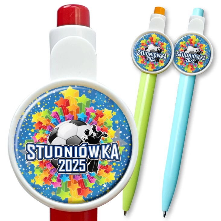 przypinka długopis Studniówka z piłką