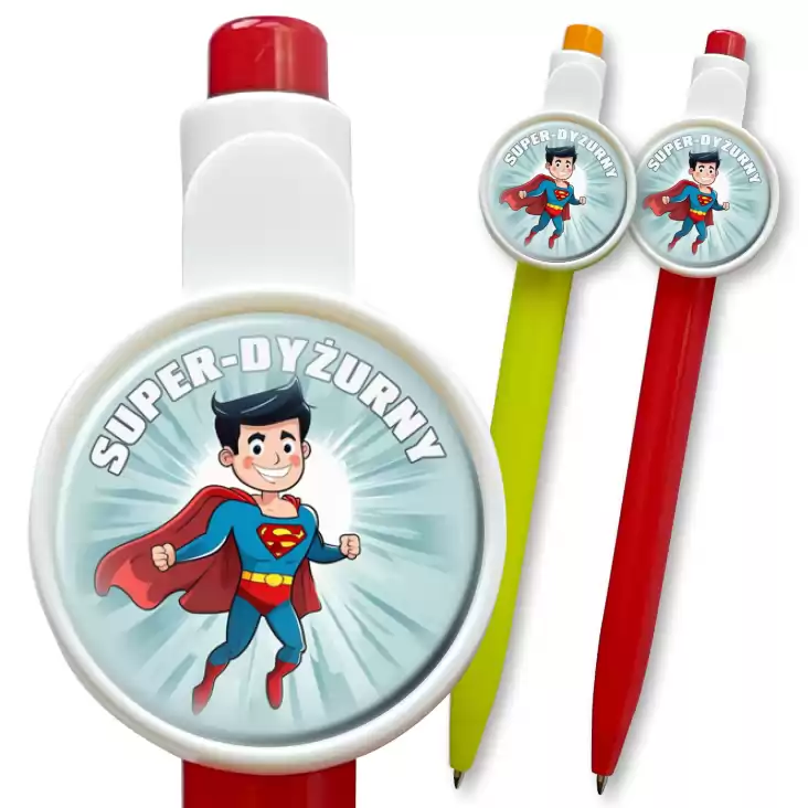 przypinka długopis Super dyżurny latający Superman