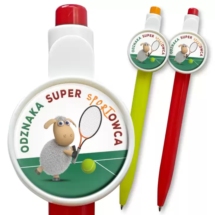 przypinka długopis Odznaka Super Sportowca tenis