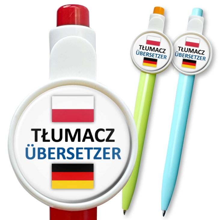 przypinka długopis Tłumacz polski niemiecki