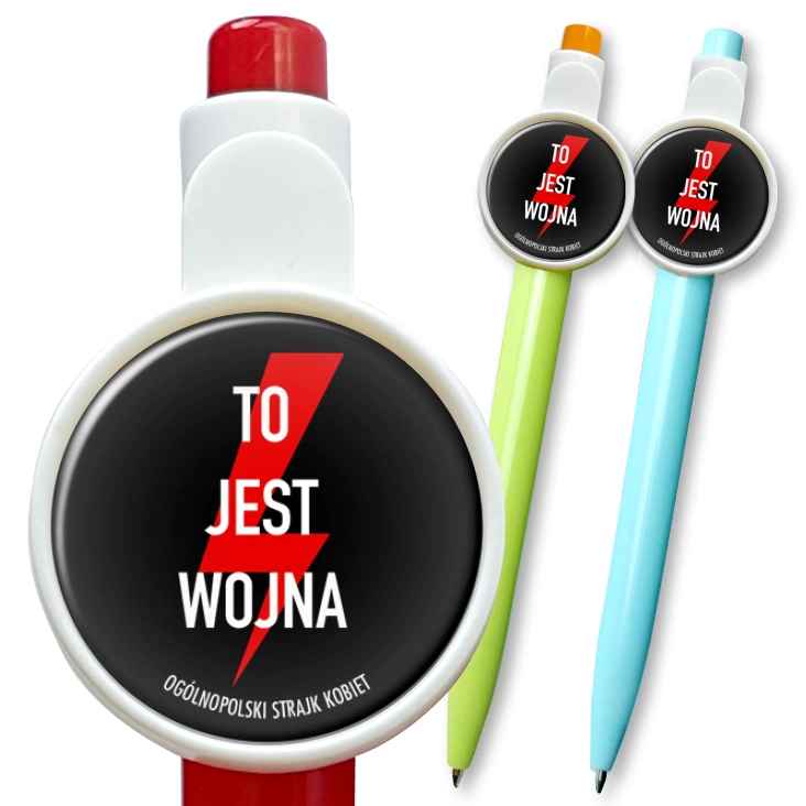 przypinka długopis To jest wojna piorun