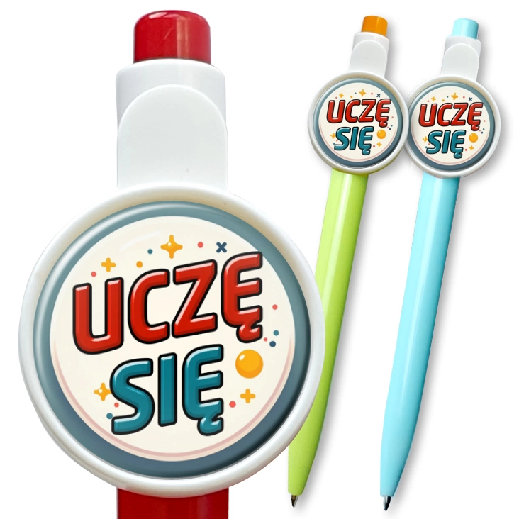 przypinka długopis Uczę się kolorowe litery