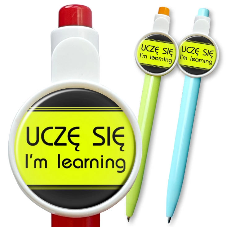 przypinka długopis Uczę się learning
