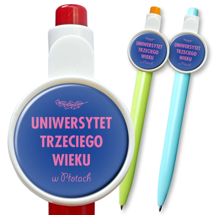 przypinka długopis Uniwersytet Trzeciego Wieku w Płotach
