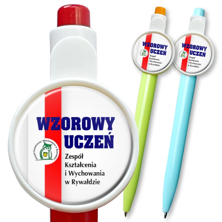 przypinka długopis Wzorowy Uczeń Zespół Szkół Kształcenia w Rywałdzie