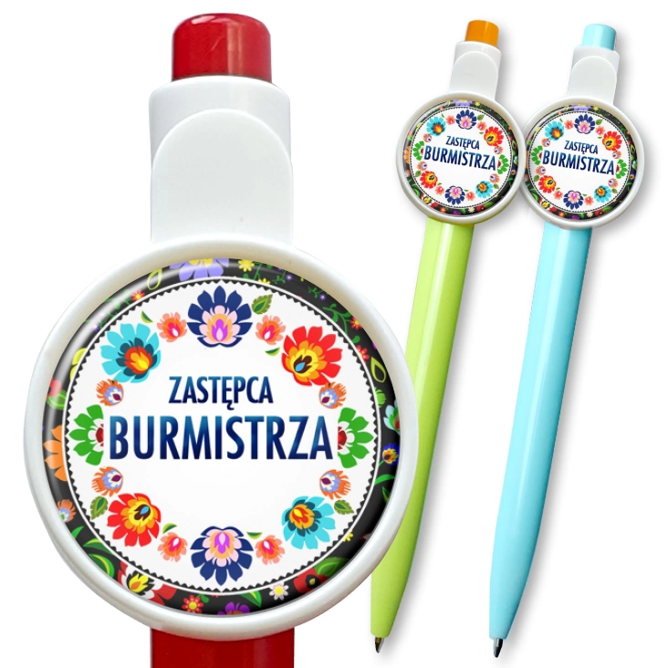 przypinka długopis Zastępca burmistrza folk