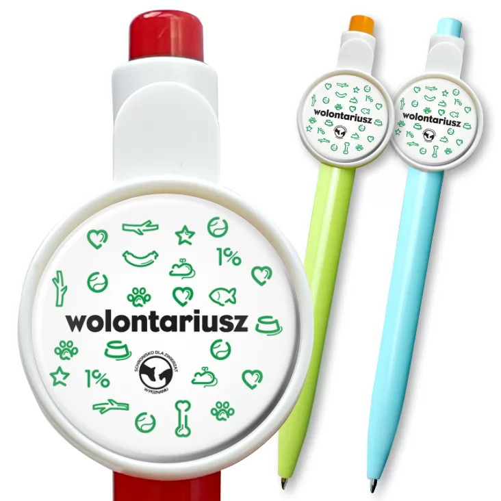przypinka długopis Wolontariusz