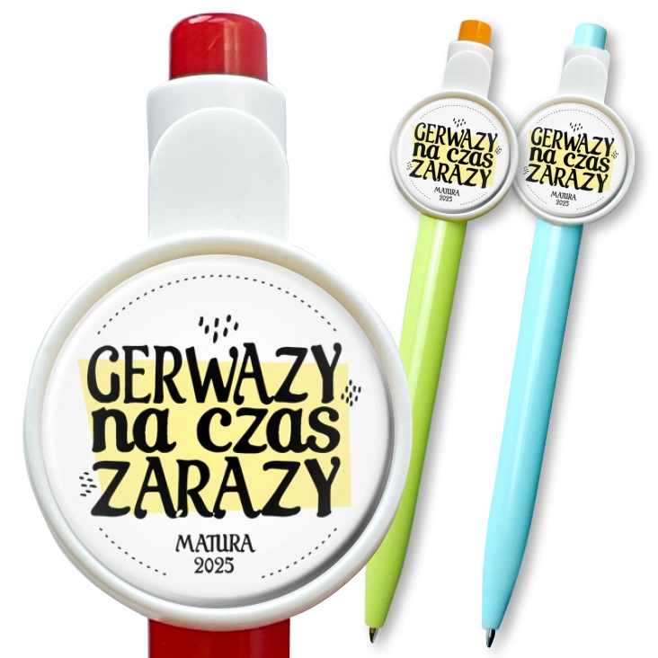 przypinka długopis Gerwazy na czas zarazy
