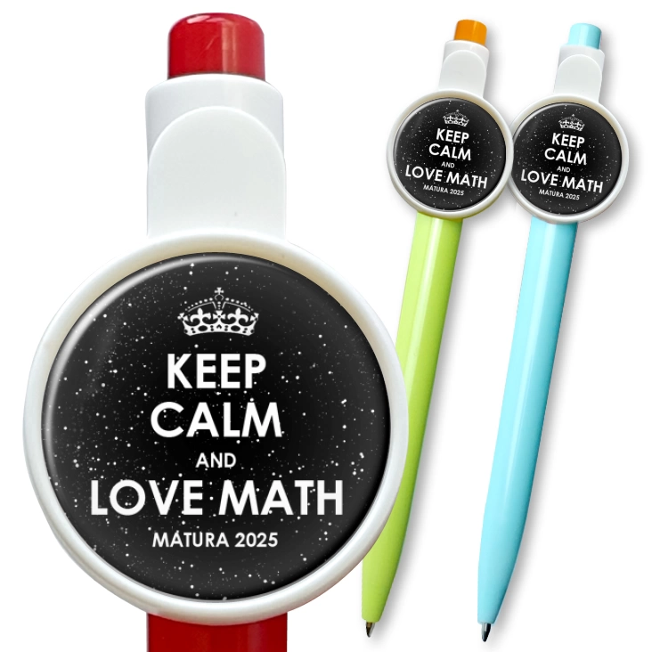 przypinka długopis Matura Czarna Keep Calm and Love Math