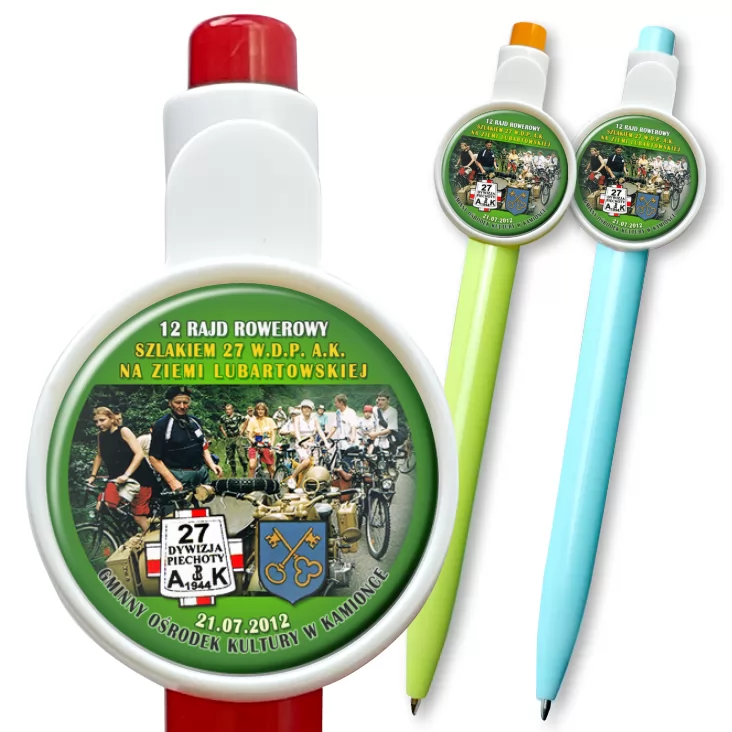 przypinka długopis 12 rajd rowerowy - Kamionka 2012