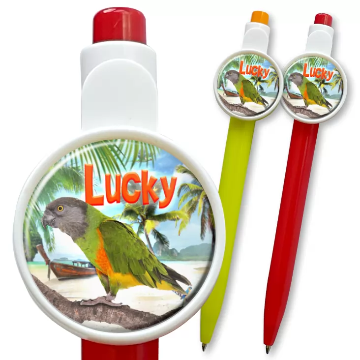 przypinka długopis Papugarnia Carmen - Lucky