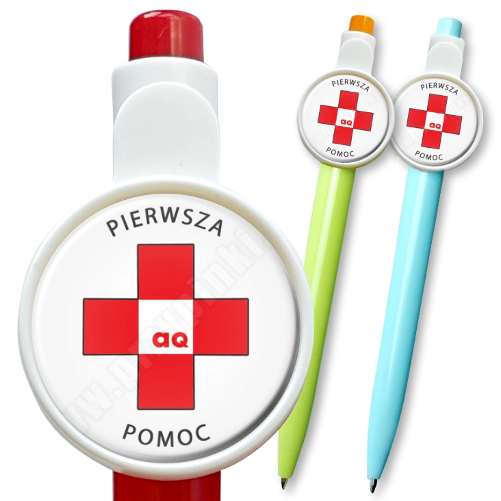 przypinka długopis Pierwsza pomoc