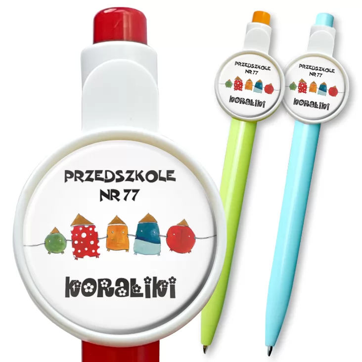 przypinka długopis Przedszkole nr 77