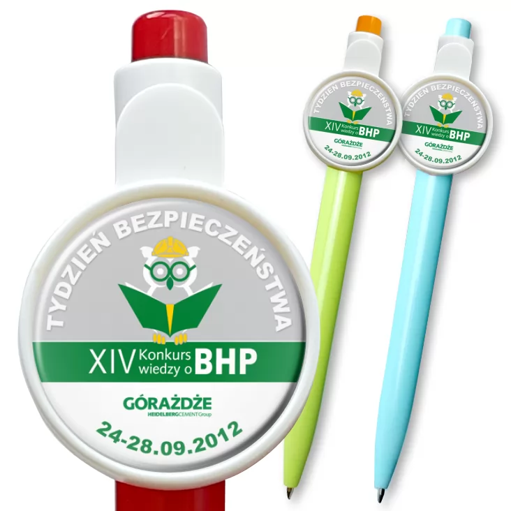 przypinka długopis XIV Konkurs Wiedzy o BHP
