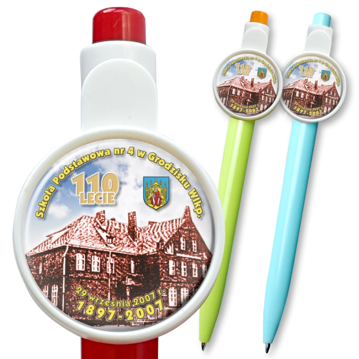 przypinka długopis 110 lat Szkoły Podstawowej nr 4 w Grodzisku Wlkp.