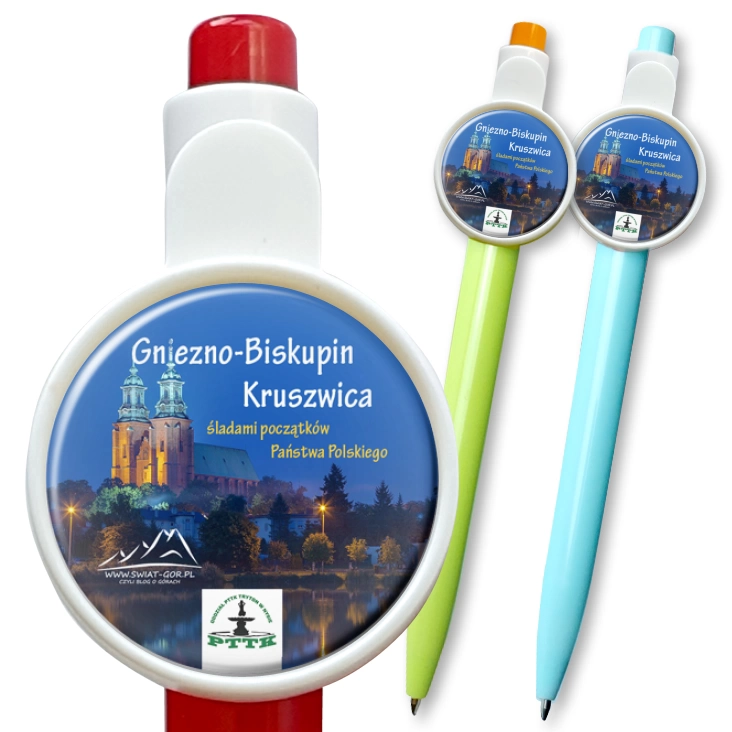 przypinka długopis Gniezno-Biskupin Kruszwica