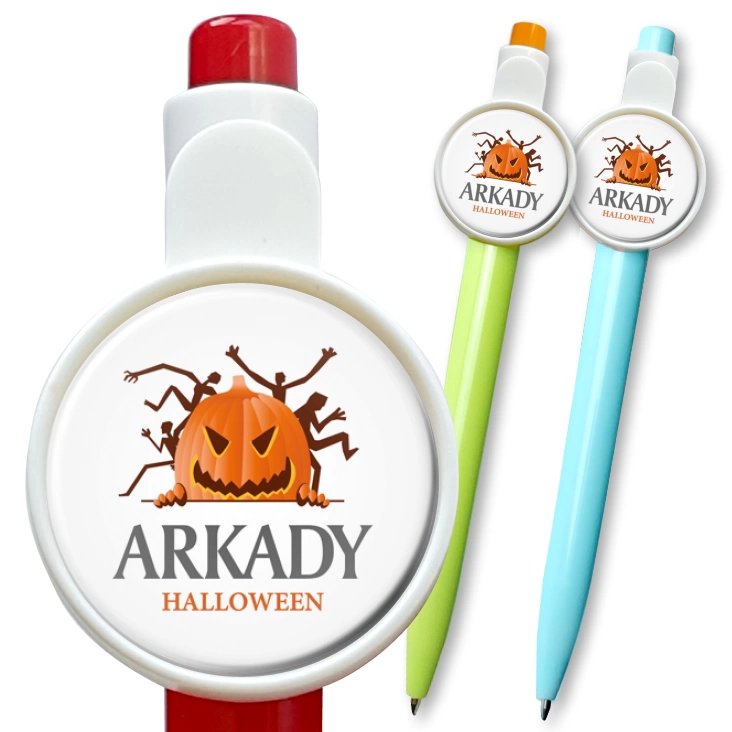 przypinka długopis Halloween white