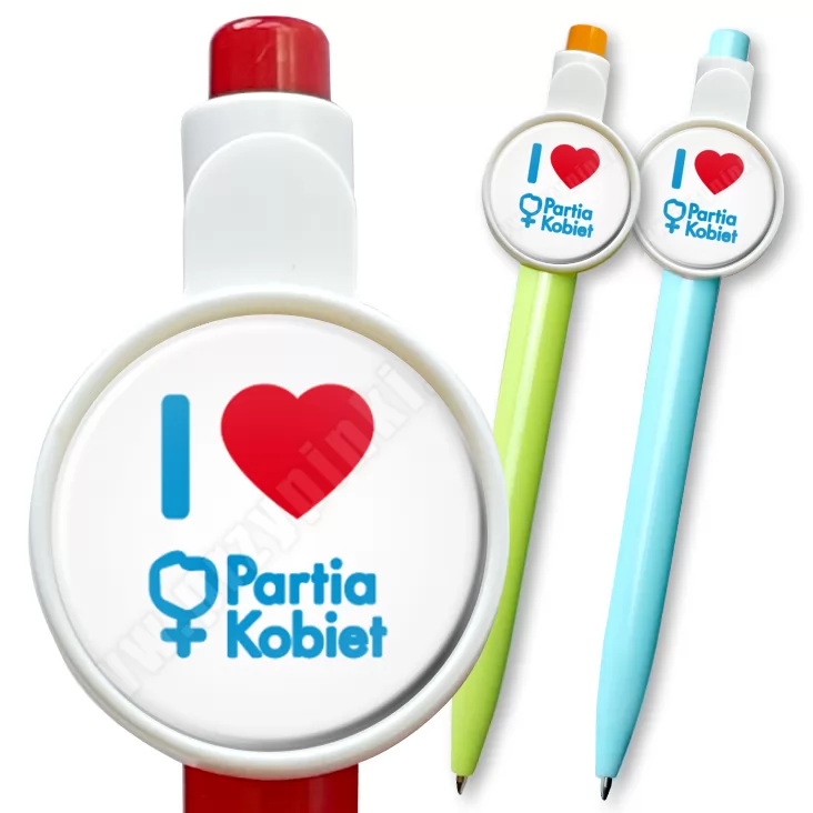 przypinka długopis I love Partia Kobiet