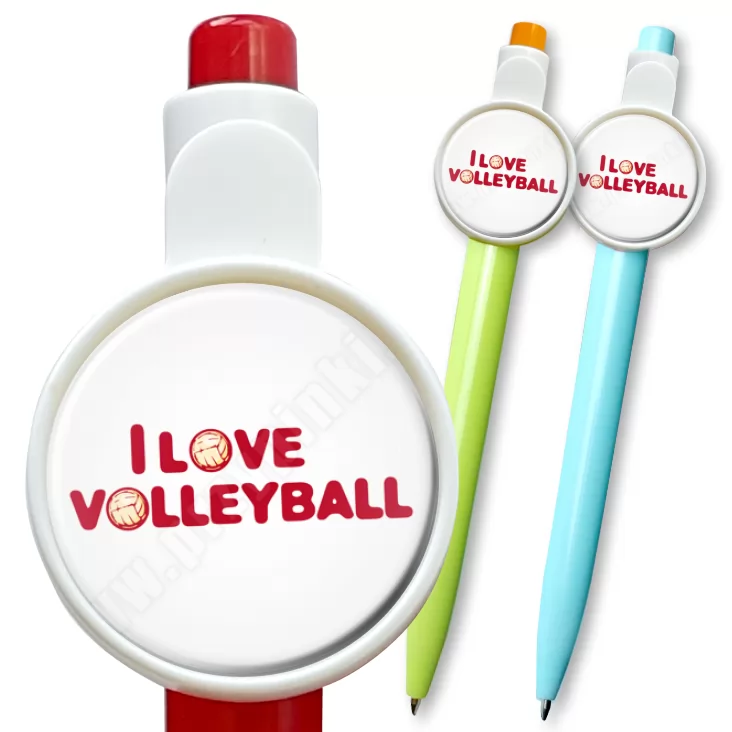 przypinka długopis I love volleyball