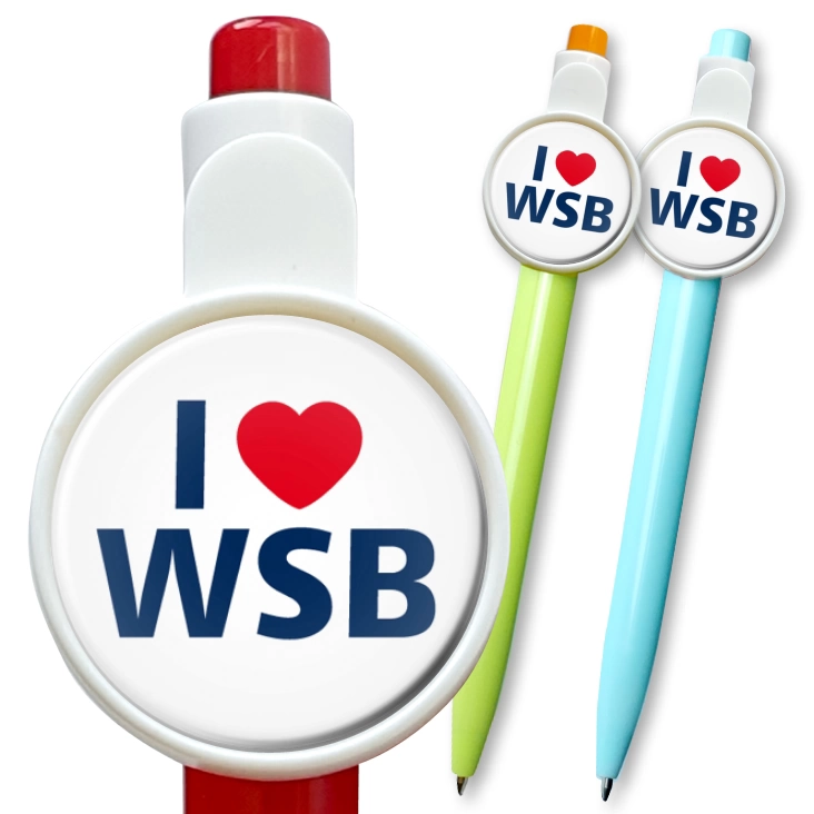 przypinka długopis I love WSB