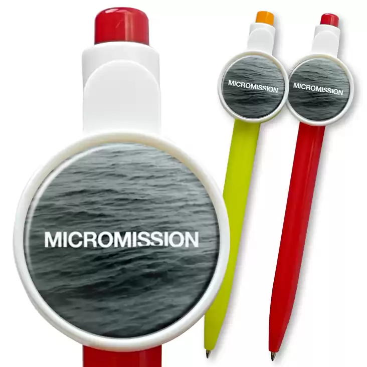 przypinka długopis Micromission