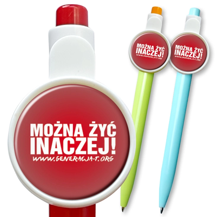 przypinka długopis Można żyć inaczej B