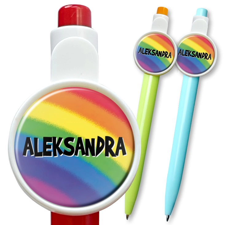 przypinka długopis Tęcza