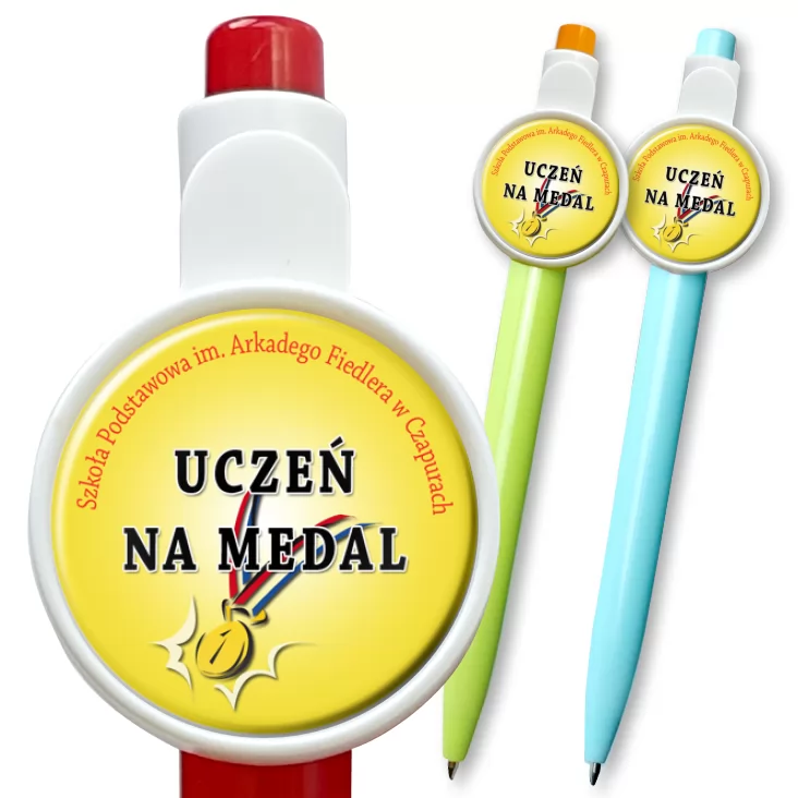przypinka długopis Uczeń na medal