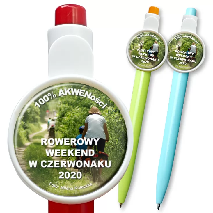 przypinka długopis 100% AKWENości