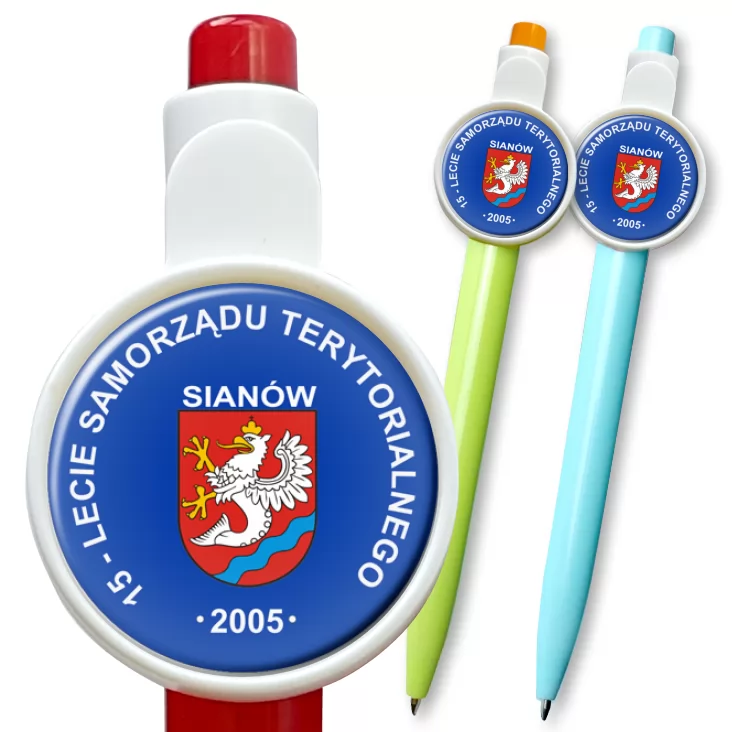 przypinka długopis 15-lecie Samorządu Terytorialnego Sianów