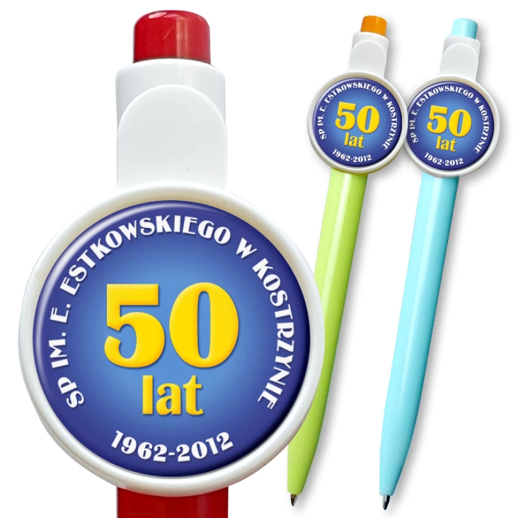 przypinka długopis 50 lat SP w Kostrzynie