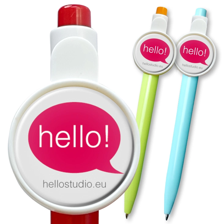 przypinka długopis Hello! studio