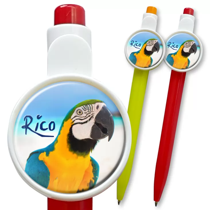 przypinka długopis Papugarnia Carmen - Rico