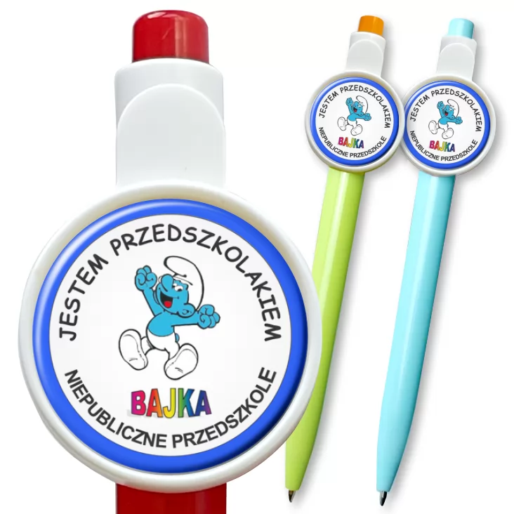 przypinka długopis Przedszkole Bajka - Smerf