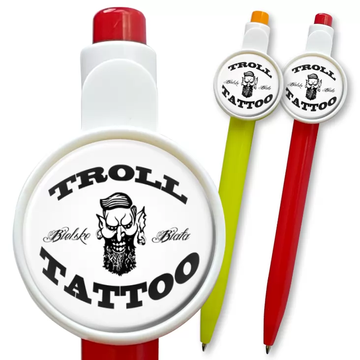przypinka długopis Troll Tattoo
