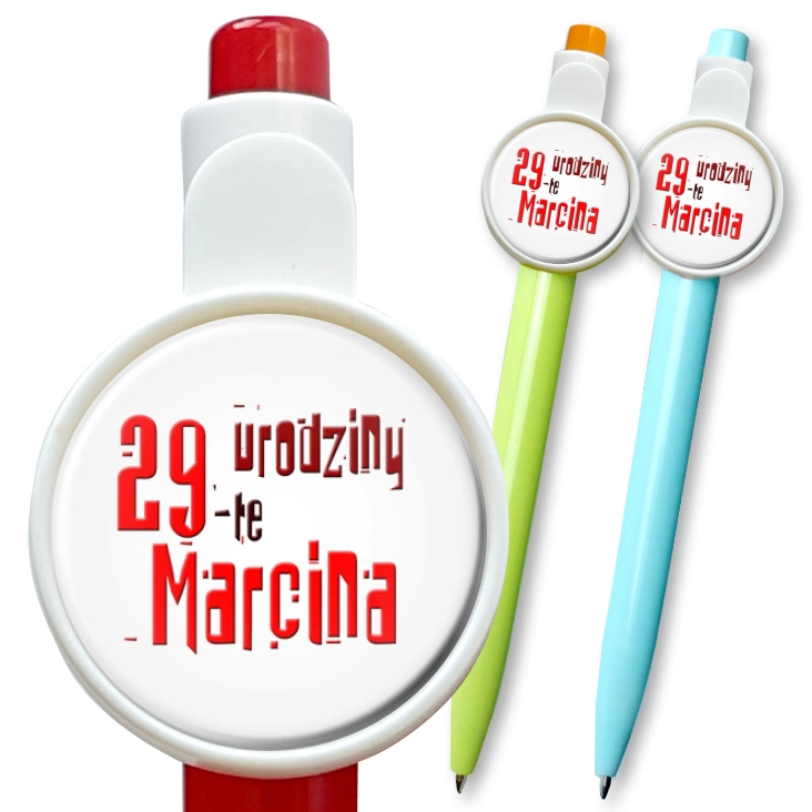 przypinka długopis Urodziny Marcina