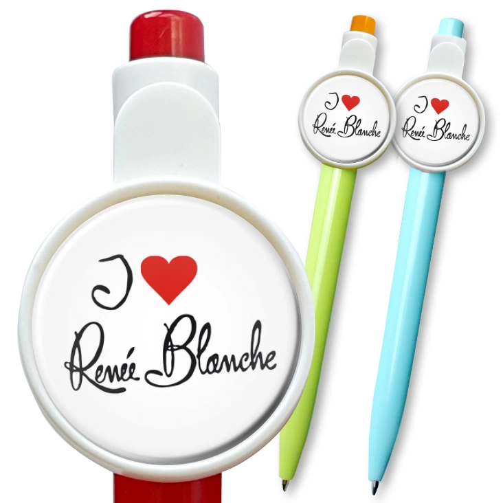 przypinka długopis I love Renee Blanche