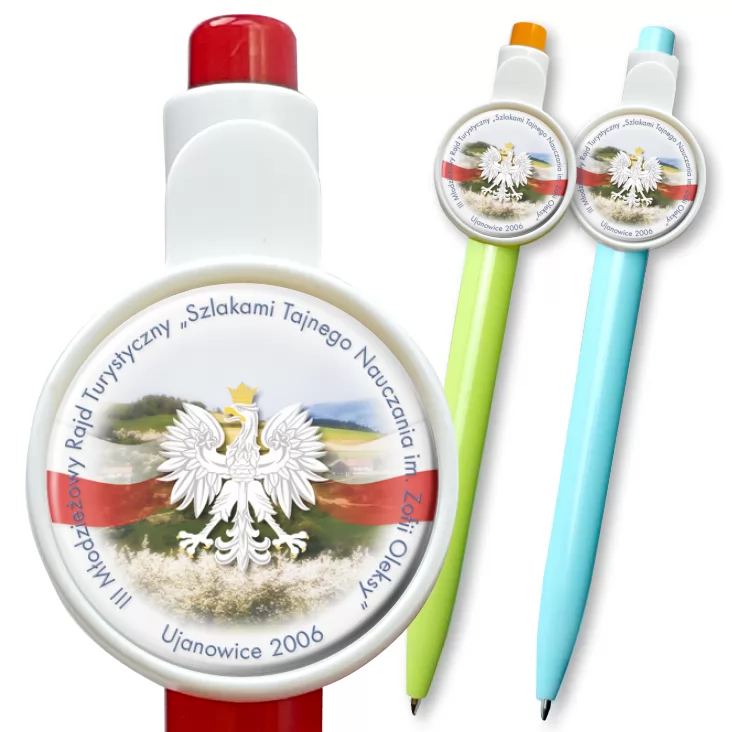 przypinka długopis III Młodzieżowy Rajd Turystyczny - Ujanowice 2006