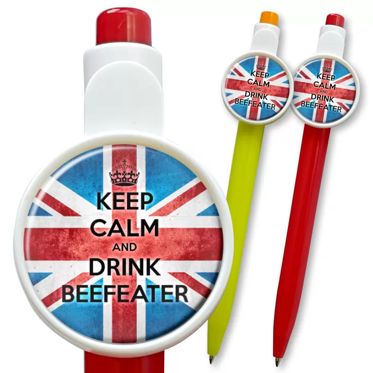 przypinka długopis Keep Calm and Drink Beefeater