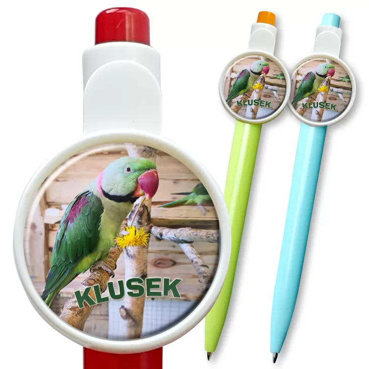 przypinka długopis Klusek