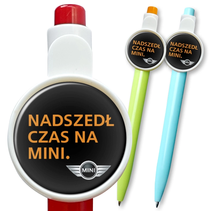 przypinka długopis Nadszedł czas na mini