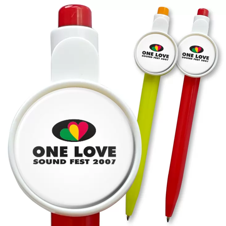przypinka długopis One Love Sound Fest 2007 - białe