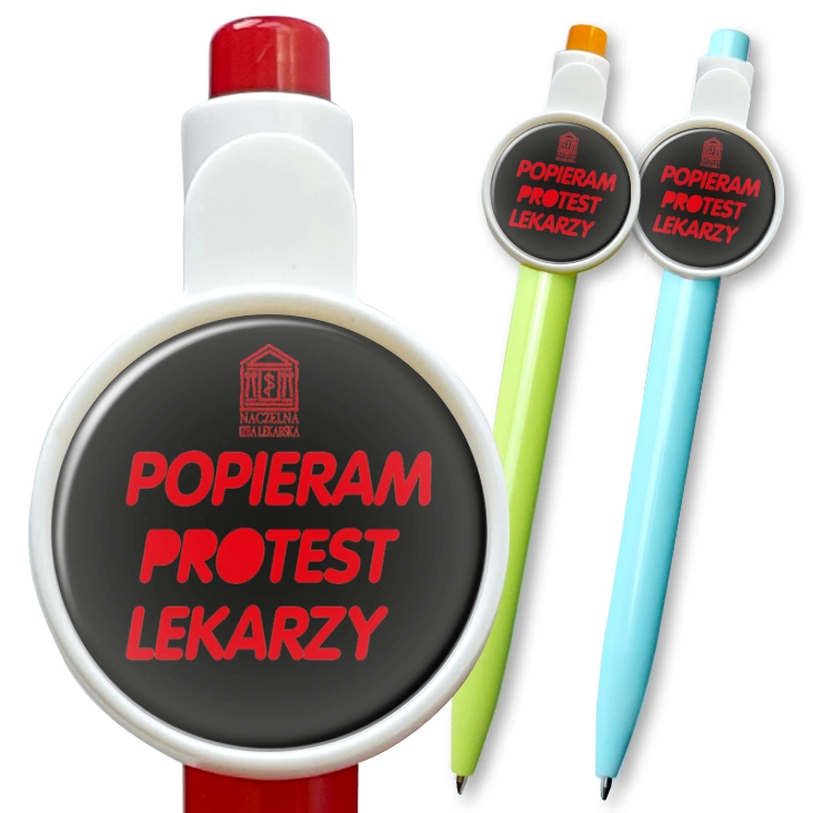 przypinka długopis Popieram protest lekarzy