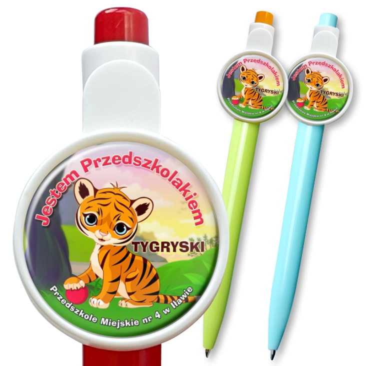 przypinka długopis Tygryski