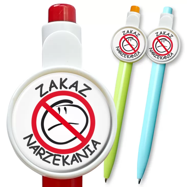 przypinka długopis Zakaz narzekania