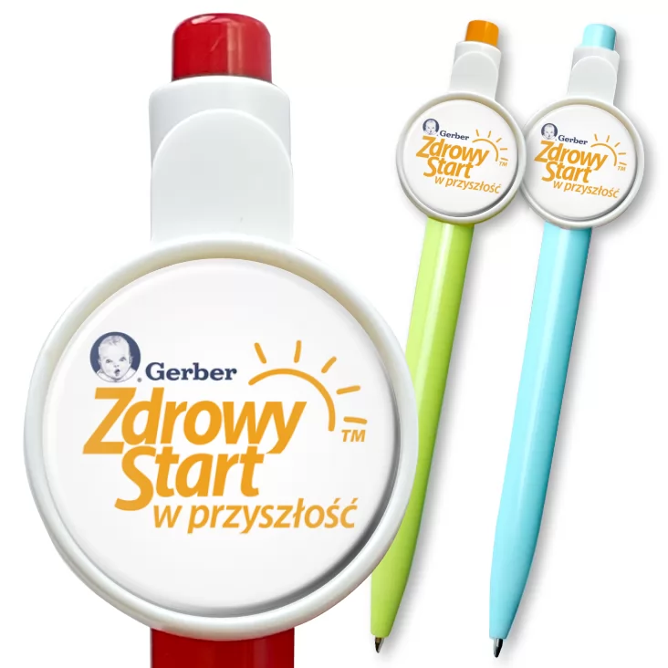 przypinka długopis Zdrowy start