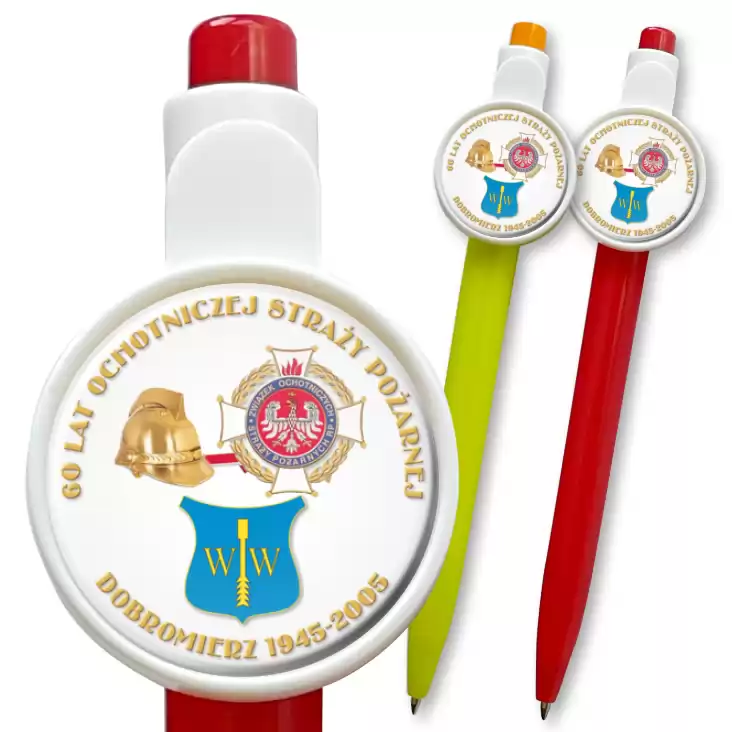 przypinka długopis 60 lat Ochotniczej Straży Pożarnej w Dobromierzu