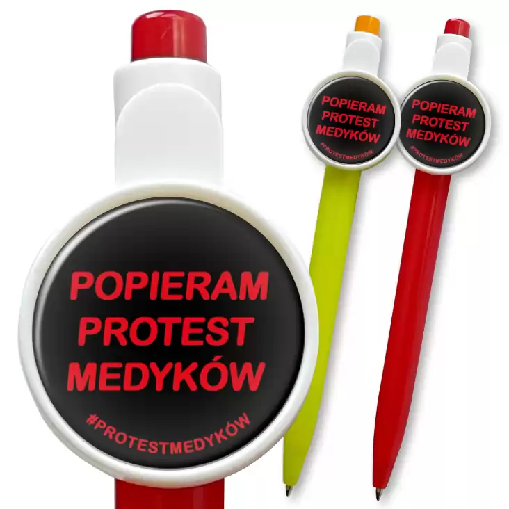 przypinka długopis Popieram protest medyków